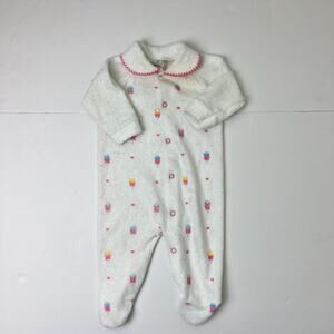 Vintage Lullaby Land Lollipop & Bow Print Terrycloth One Piece Sz M ( 14-18lb)